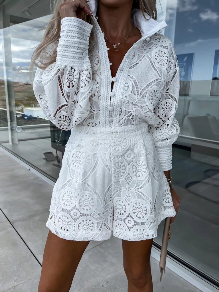 Lace Casual Two-Piece Set