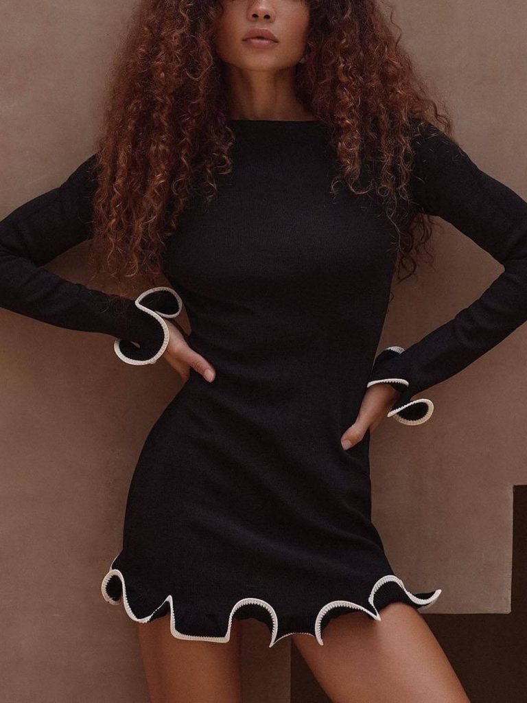 Crew Neck Bodycon Mini Dress