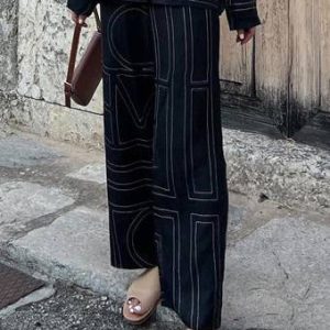 Printed Wide-Leg Two-Piece Set