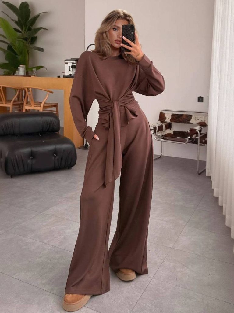 Lace Wide-Leg Two-Piece Set